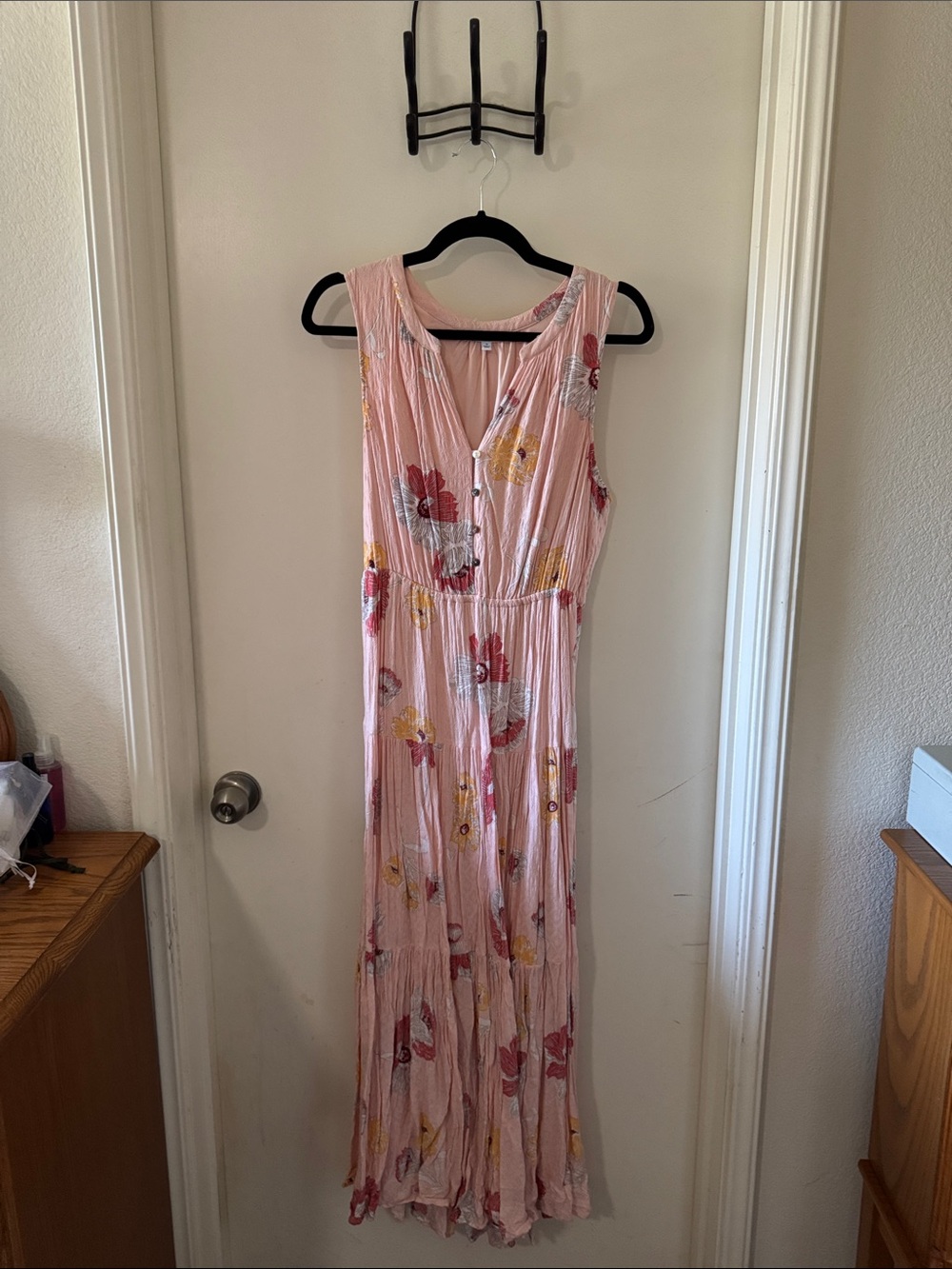 DR2 Pink Floral Tiered Maxi Dress
